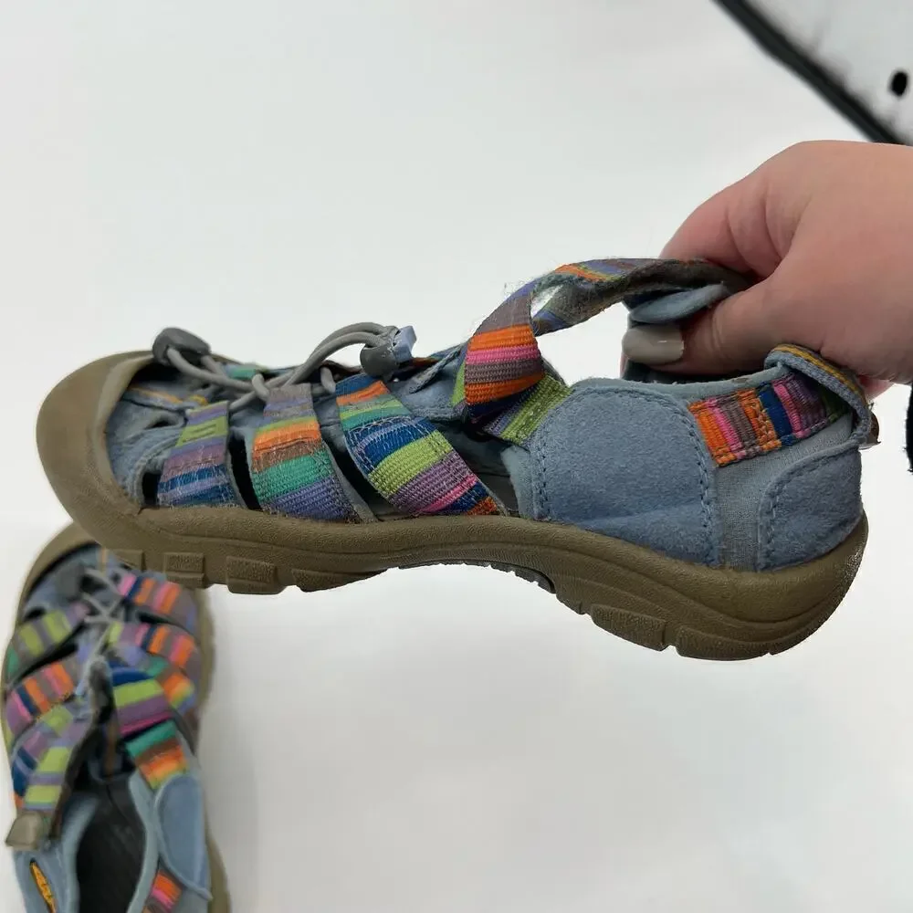 Keen Sport Sandals Blue rainbow Shoes Youth Size 3 Waterproof Closed Heel & Toe
